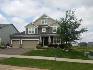front facing view of a suburban home