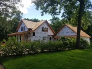 side view of a home under construction